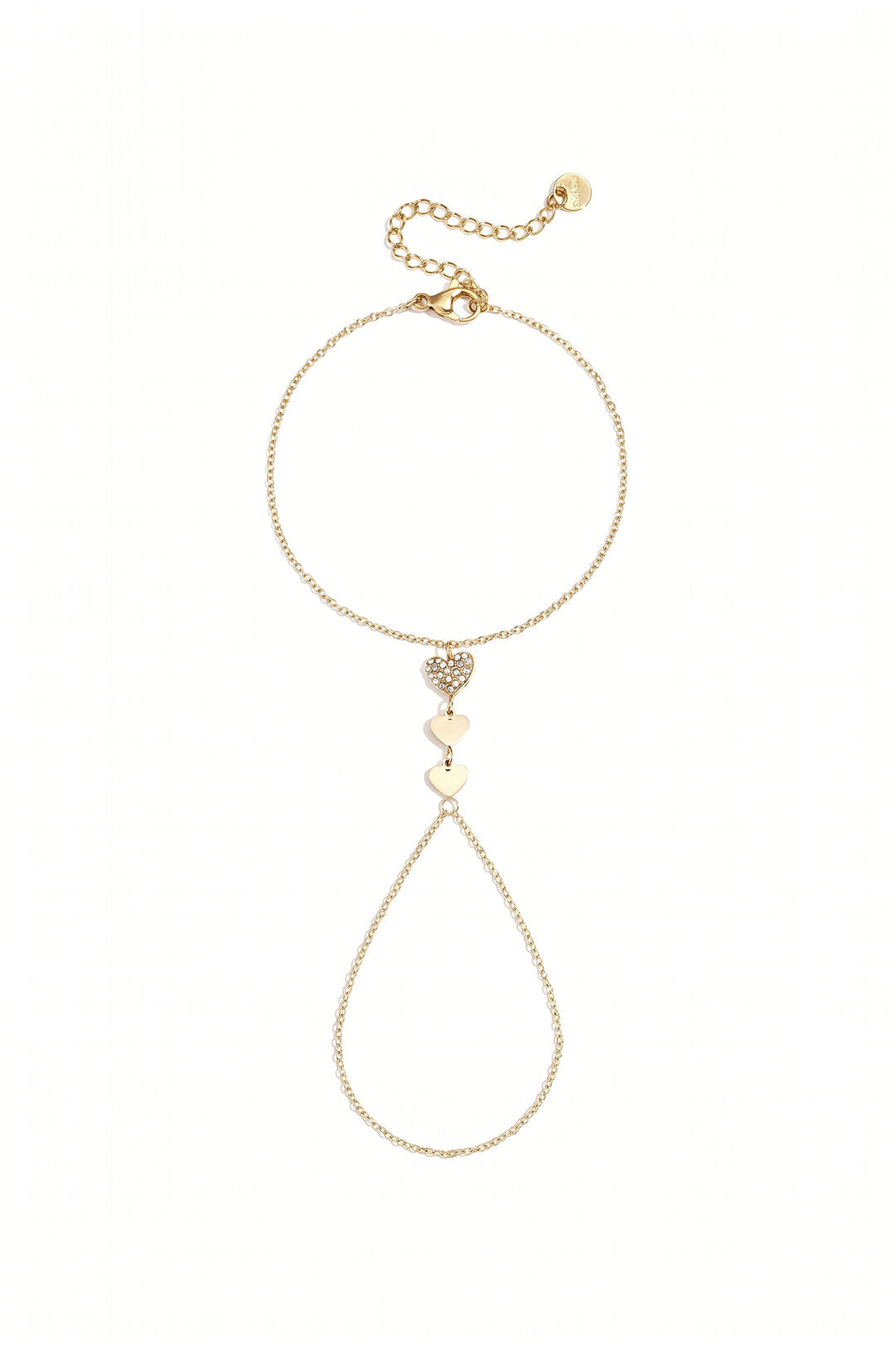 Elegant Heart Hand Chain - All Fit, Rhinestone Charm