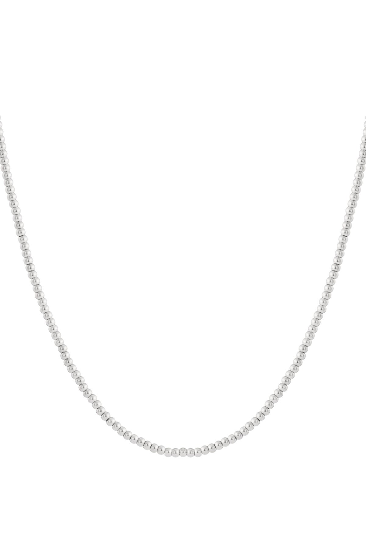 Elegant Stainless Steel Beaded Necklace, Silver & Gold