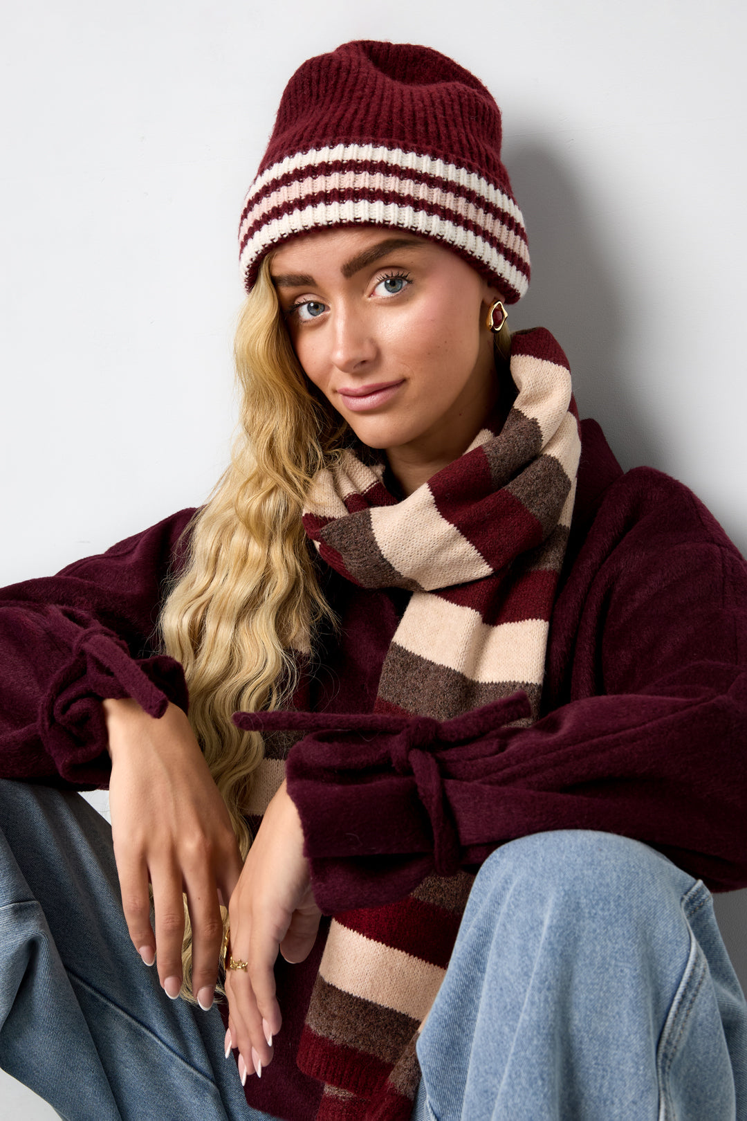Muts met strepen, casual, polyester, dagelijkse accessoires