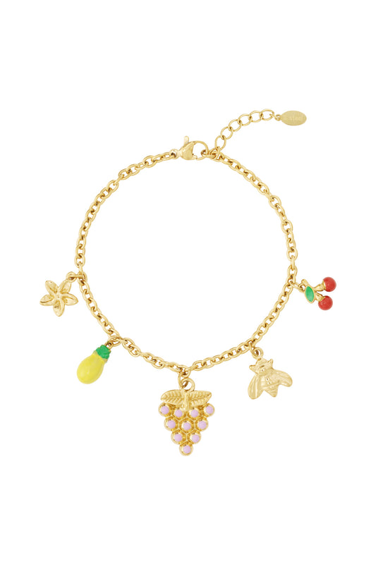 Charming 14K Gold Plated Fruit Bracelet