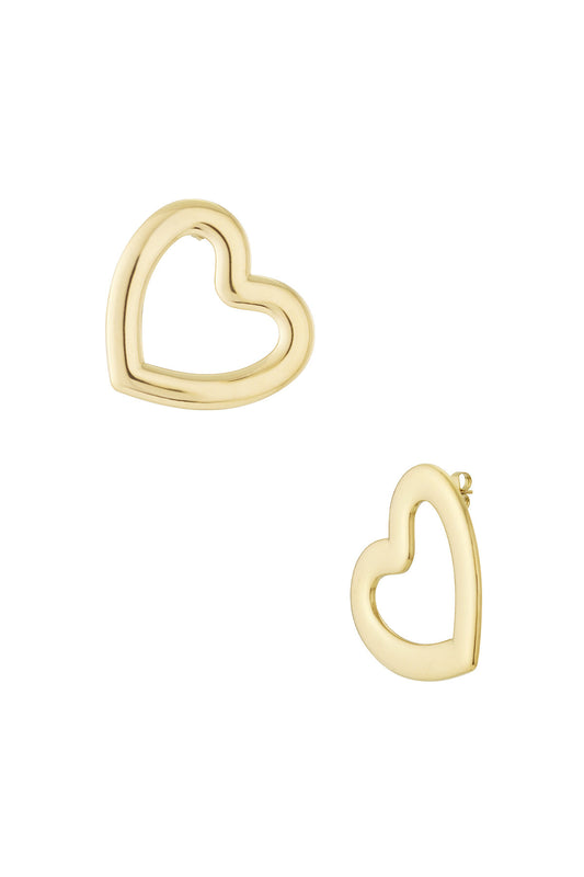 Elegant Heart-Shaped Stud Earrings, All Day Comfort