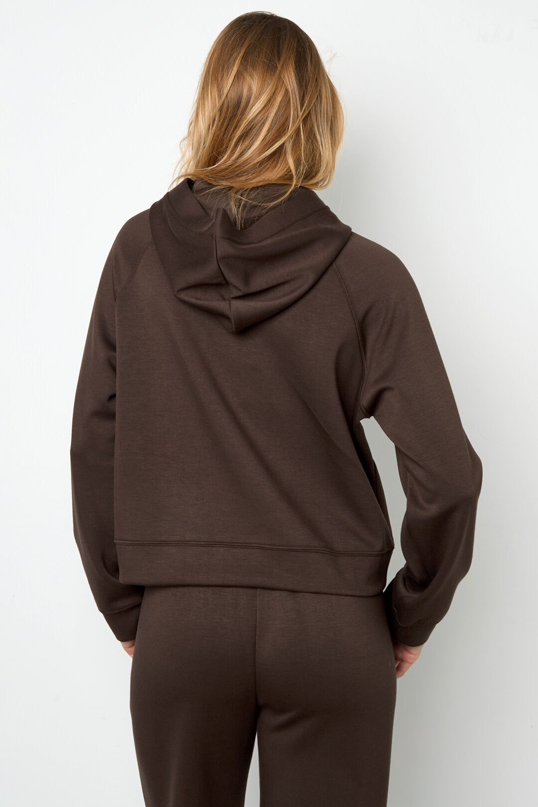 Stylish All-Fit Knitted Hoodie in Navy & Brown
