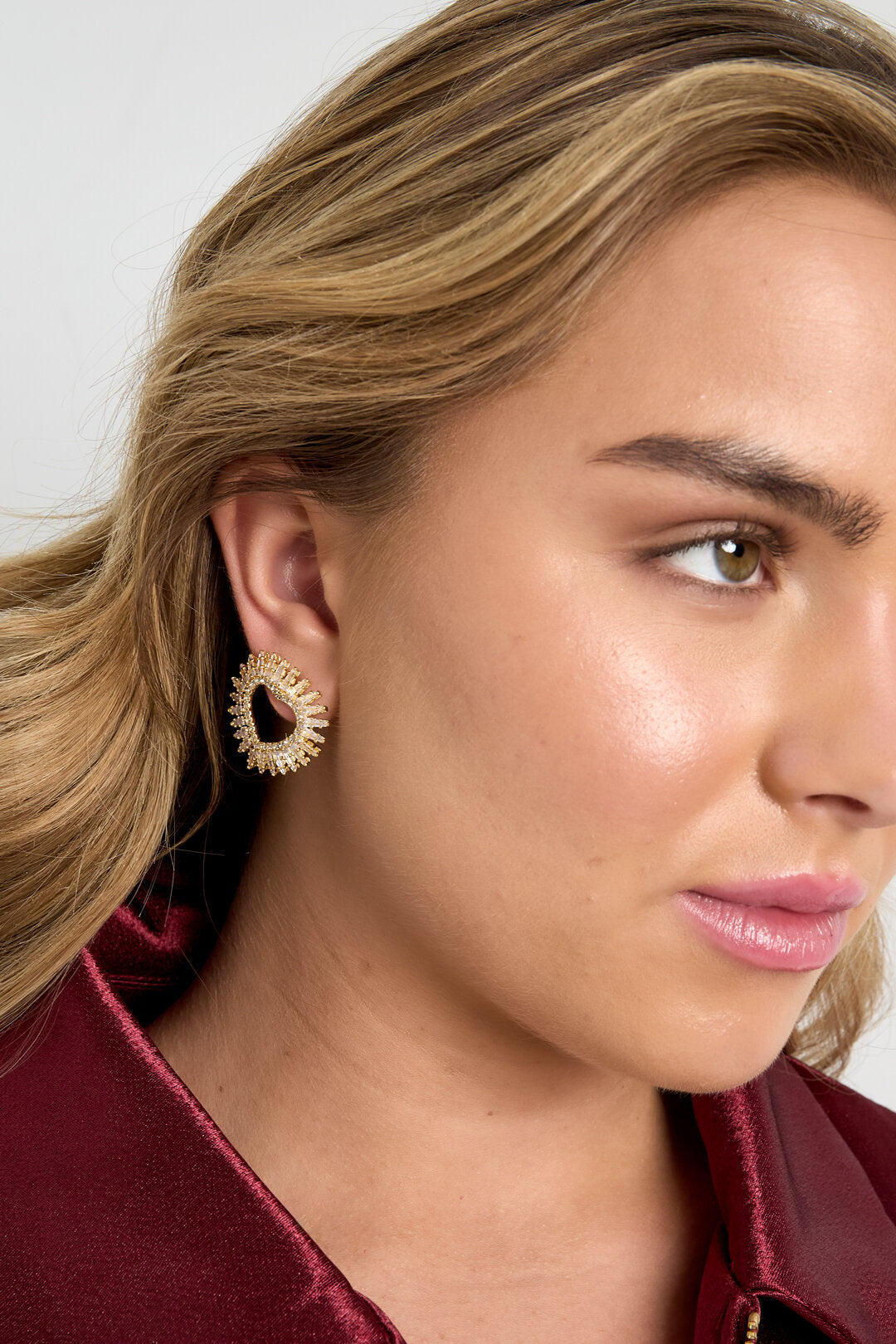 Elegant Heart-Shaped Zircon Earrings for Party