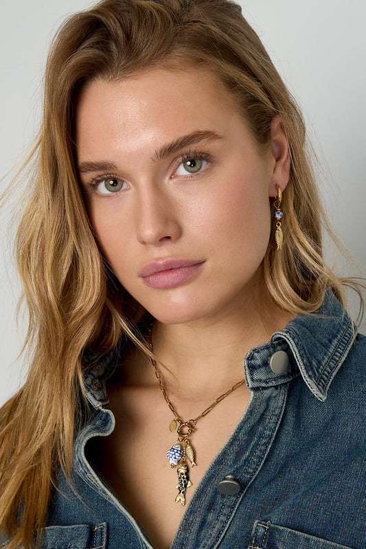 Stylish Gold-Toned Fish Pendant Necklace for Everyday Wear