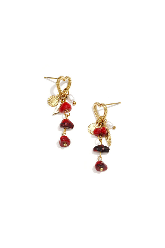 Romantic Heart-Shaped Beaded Earrings for Spring/Summer
