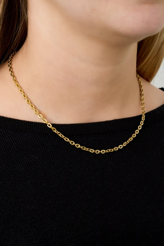 Elegant Gold Color Stainless Steel Chain Necklace