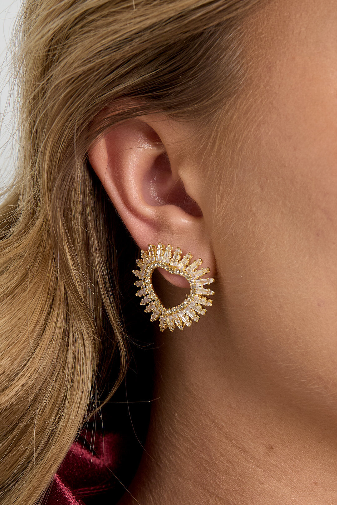 Elegant Heart-Shaped Zircon Earrings for Party