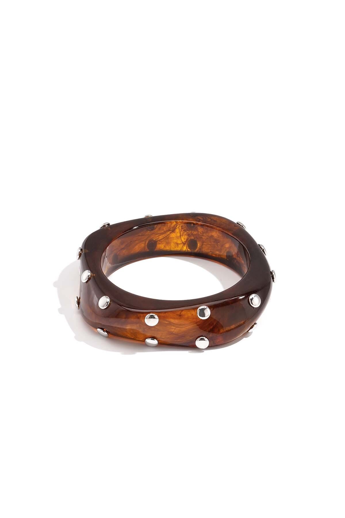 Stylish Amber Beige Resin Bangle for Women