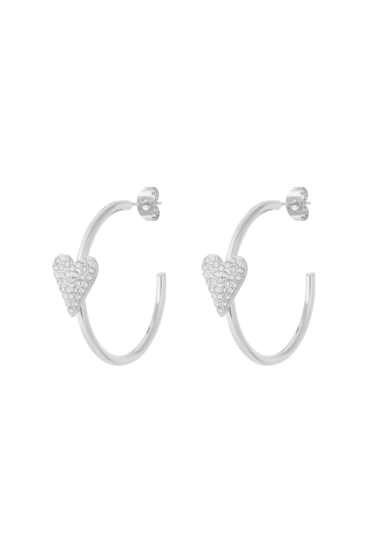 Elegant Heart Shaped Hoop Earrings - All Day Glam
