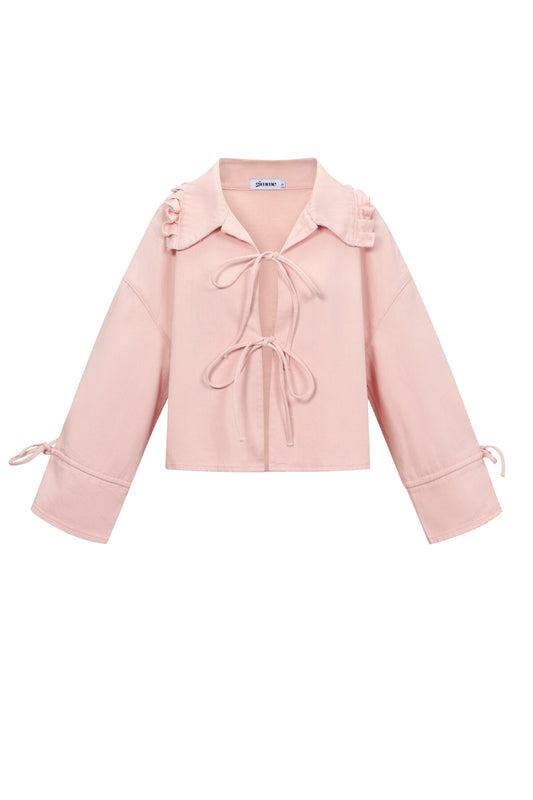 Gimme Cotton Bow Jacket: Spring/Summer Casual Elegance