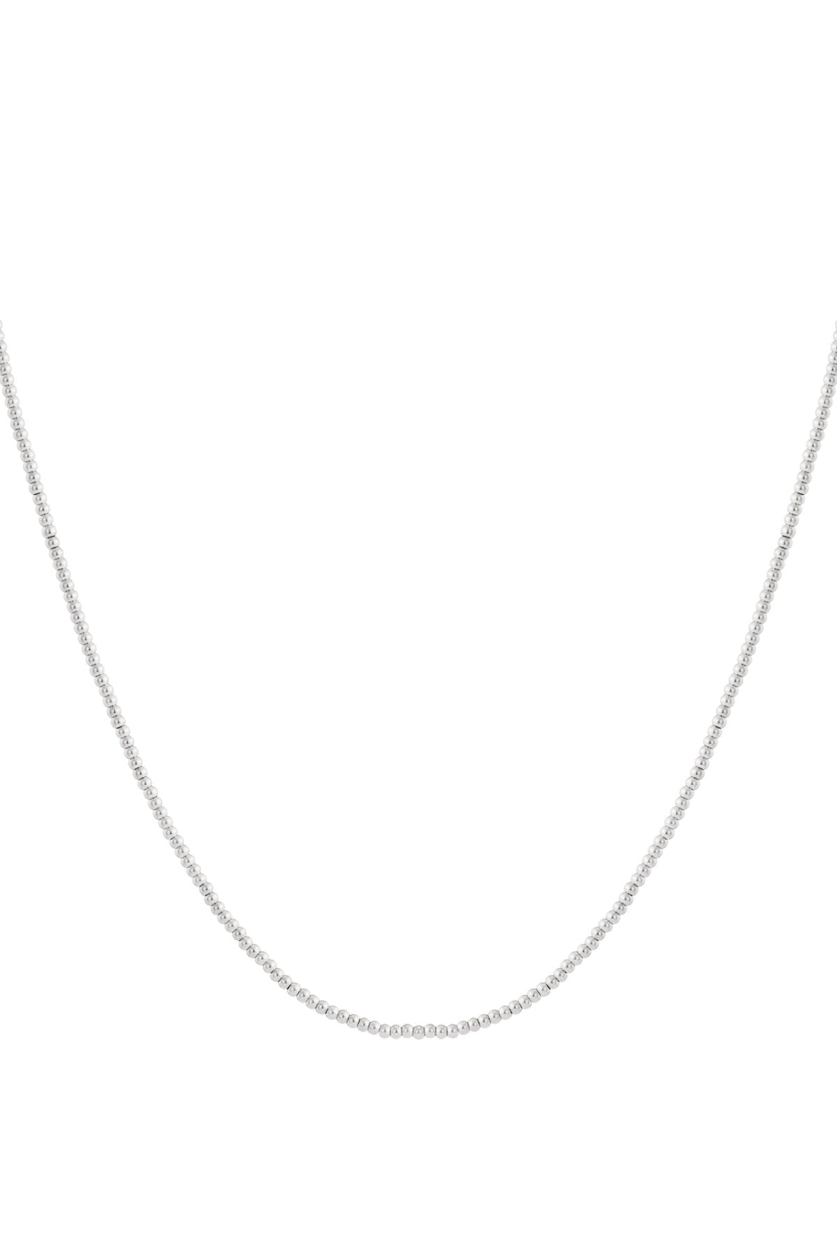Elegant Stainless Steel Beaded Necklace - Silver & Gold