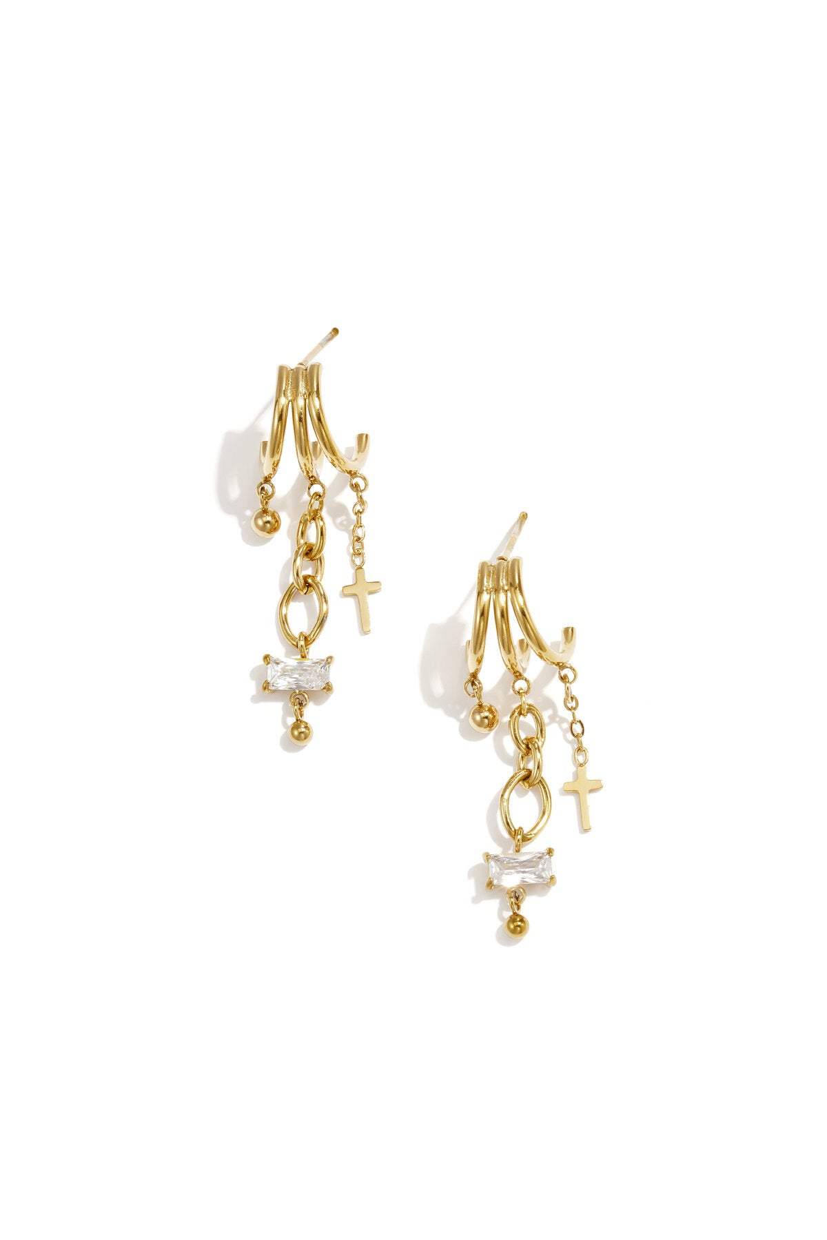 Elegant Cross Drop Earrings - Luxurious & All Fit