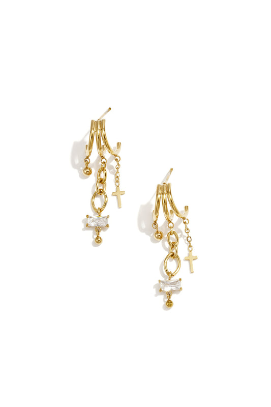 Elegant Cross Drop Earrings - Luxurious & All Fit