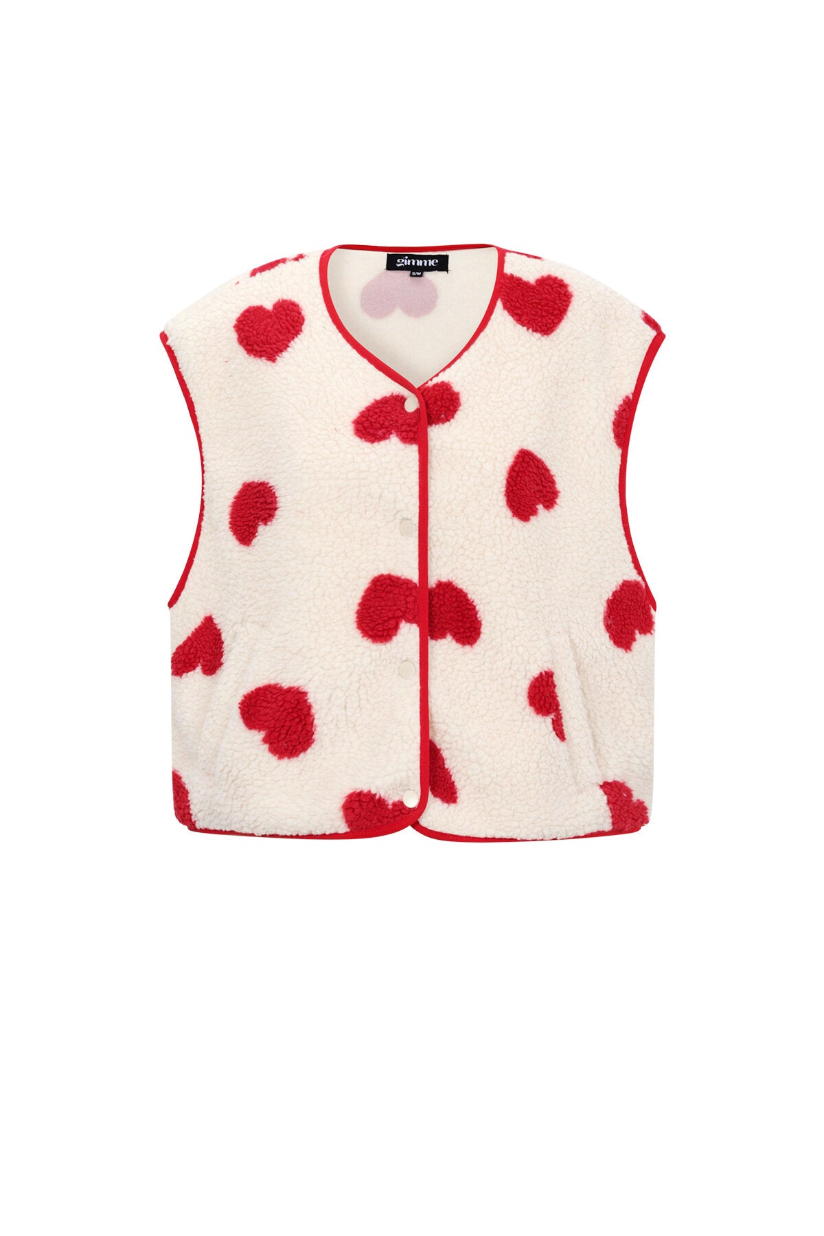 Gimme Pink & Beige Woven Heart Vest for Spring/Summer