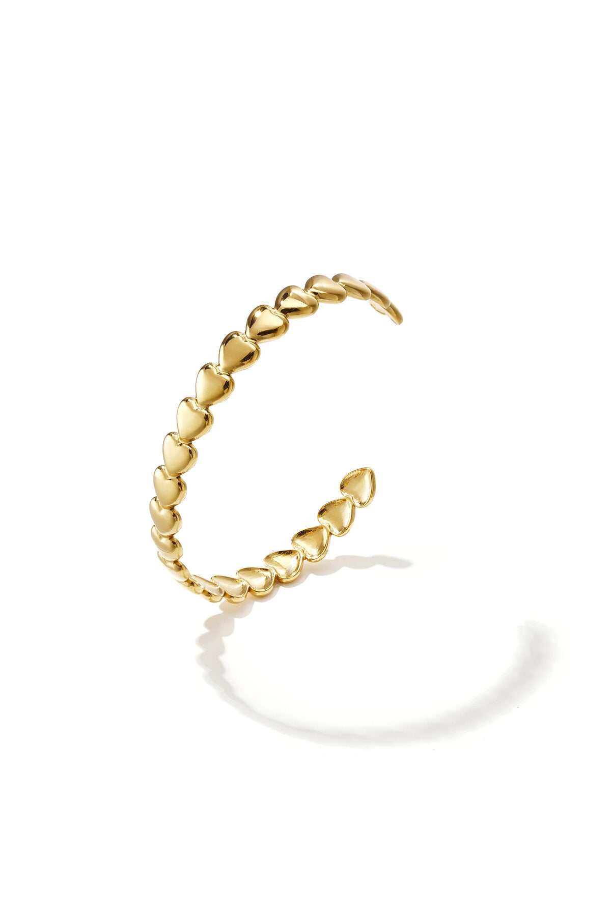 Elegant Gold Heart Cuff Bracelet for Everyday Wear
