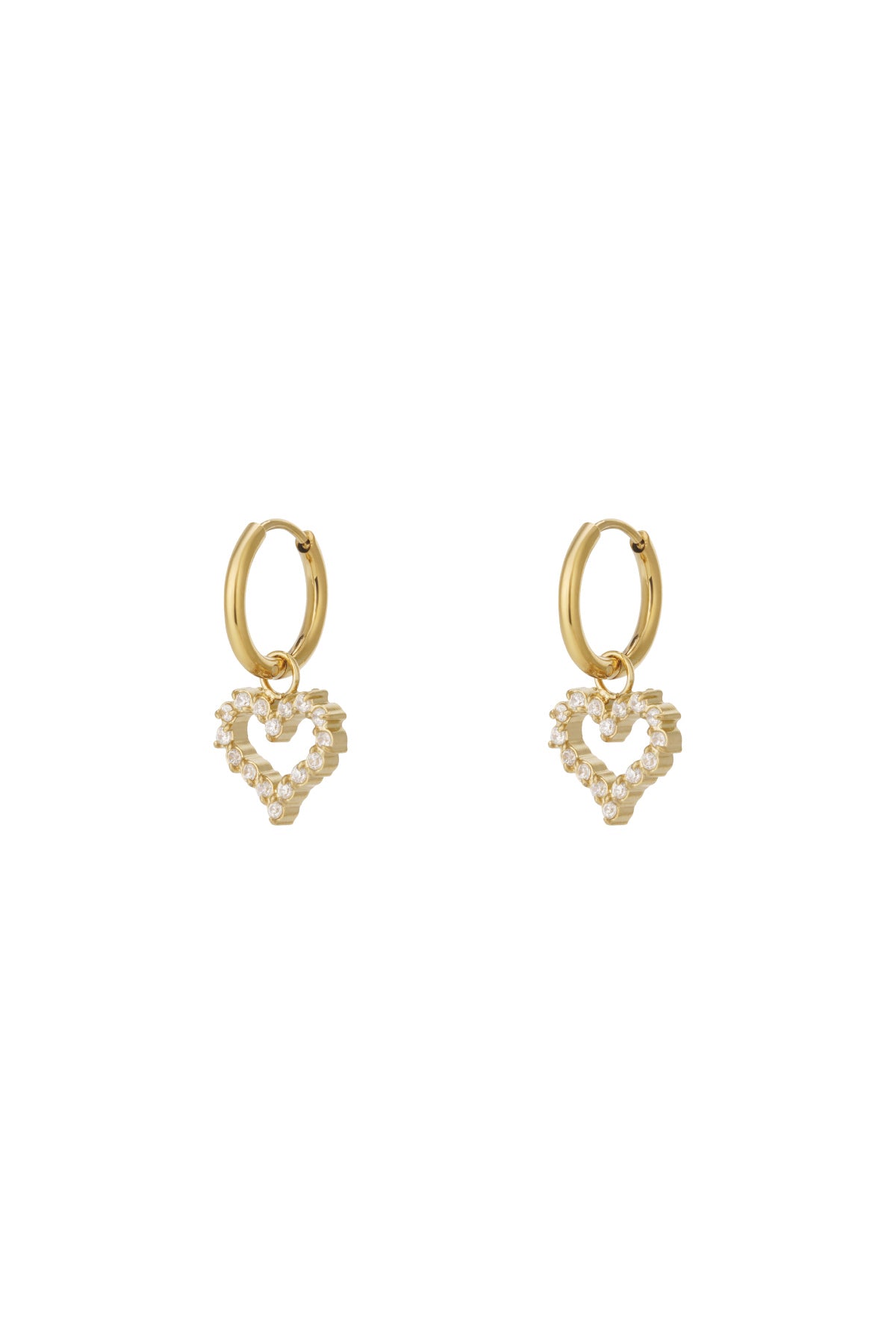 Elegant Heart-Shaped Rhinestone Drop Earrings