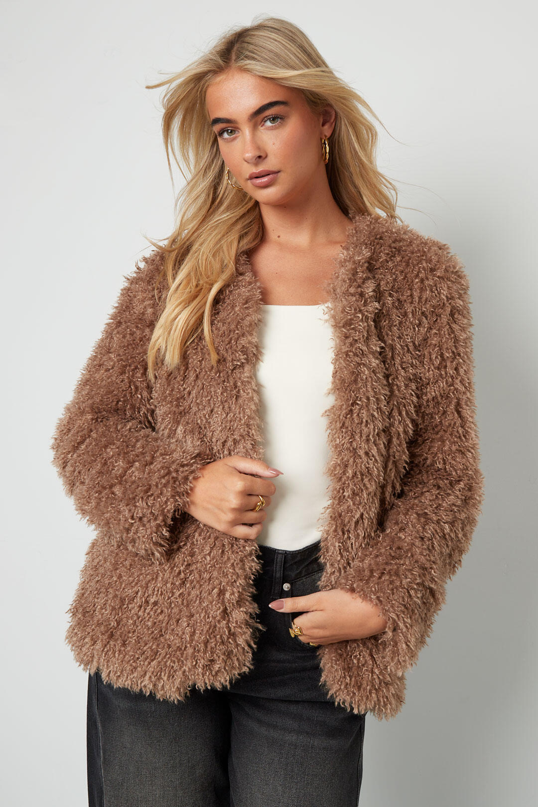 Elegant Woven Polyester Jacket for Fall/Winter