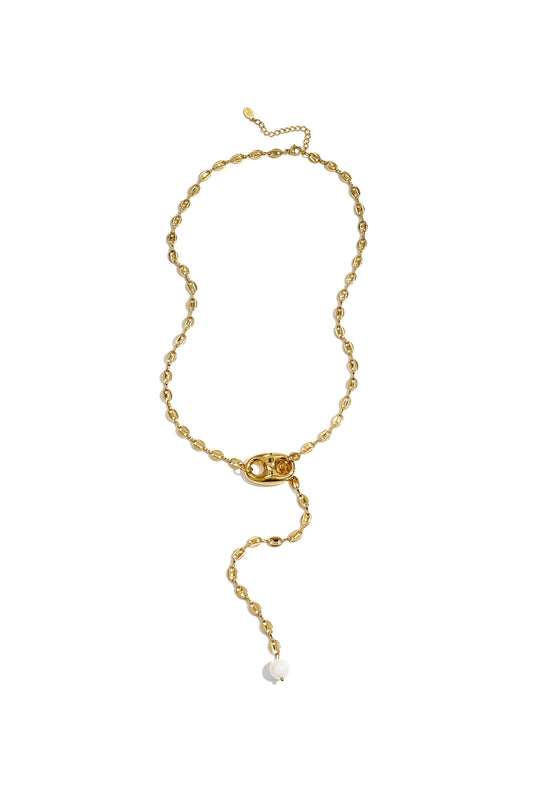 Elegant Gold-Toned Stainless Steel Pendant Necklace
