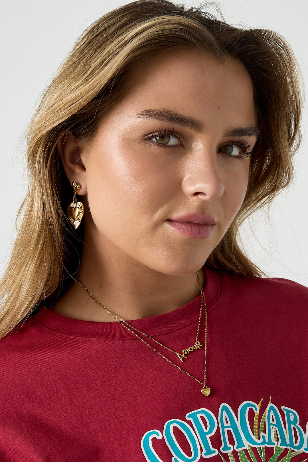 Elegant Multi-Layered Letter & Heart Necklace