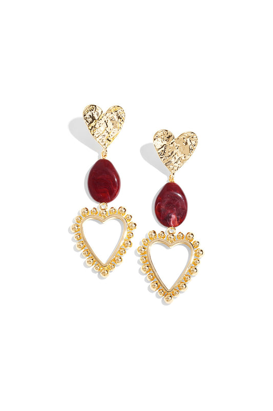 Chic Heart Dangle Earrings for Fall