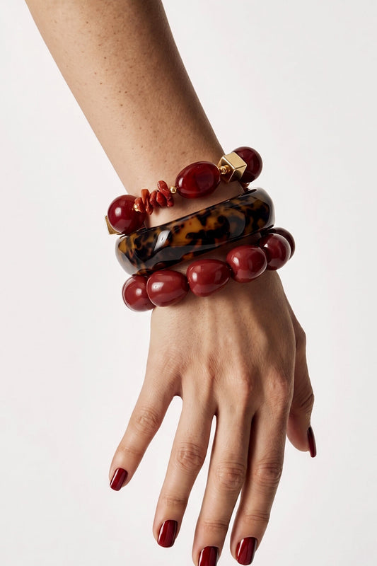Charming Pink Beaded Bracelet for Women, All Fit