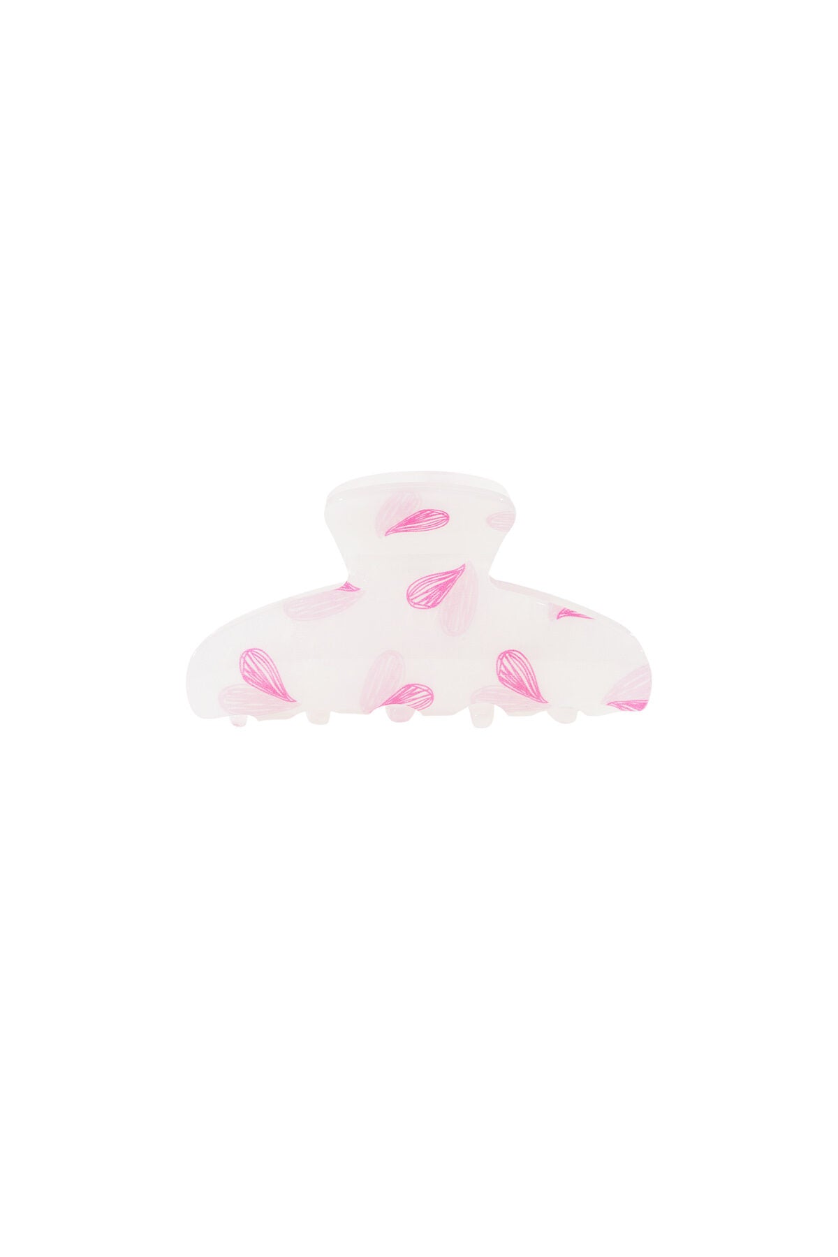 Elegant Off-White Heart-Shaped Hair Claw for Daily Wear