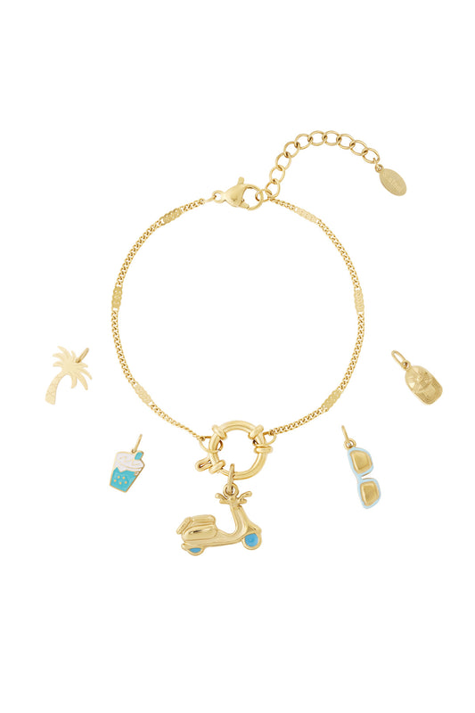 Chic 14K Gold Plated Cartoon Charm Bracelet