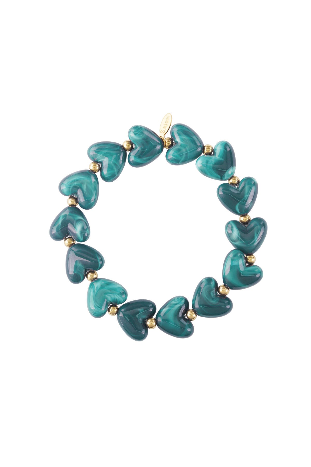 Armband hart kralen wit/gebroken wit acryl