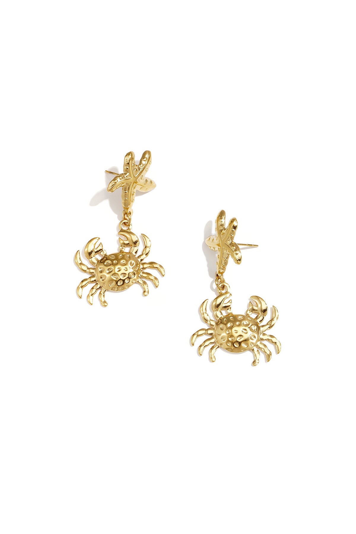 Stylish Gold Starfish Drop Earrings for Summer