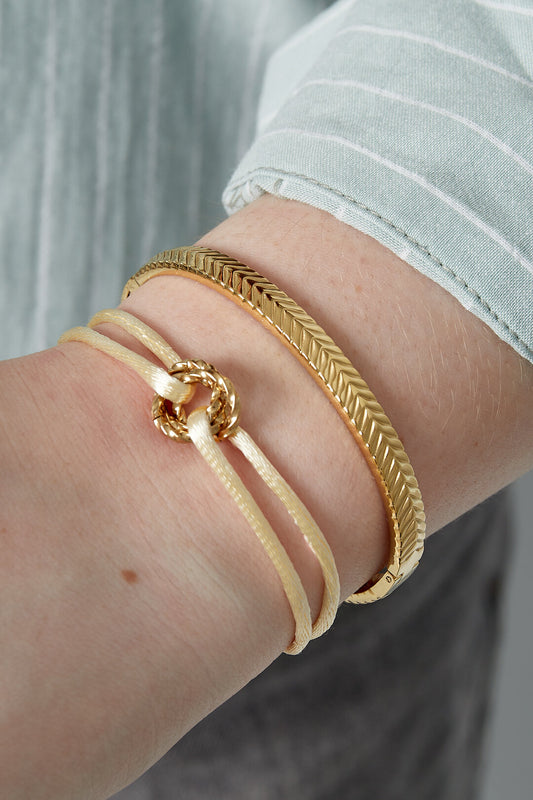 Elegant 14K Gold Plated Stainless Steel Bangle