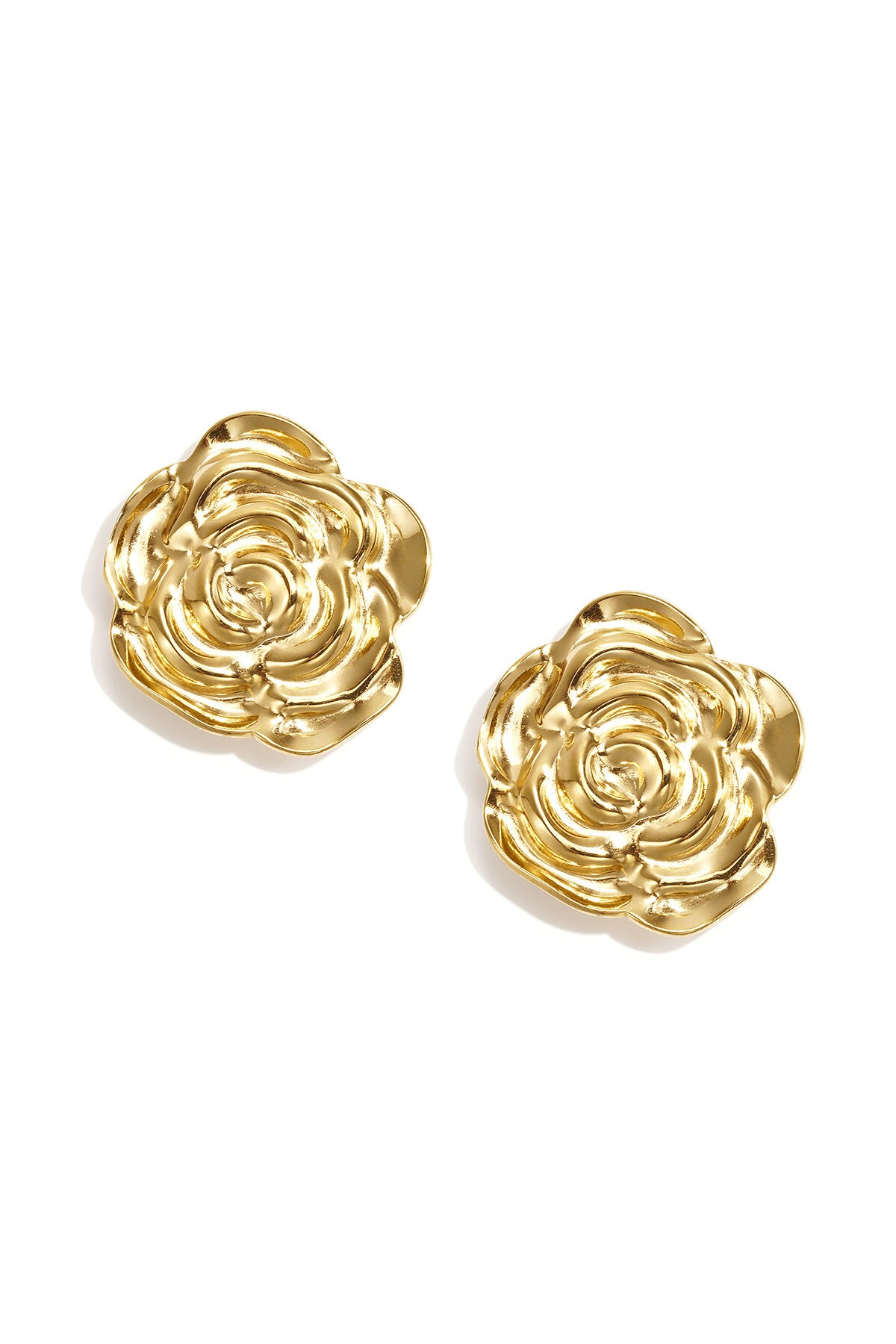 Elegant Gold Flower Cufflinks for Women