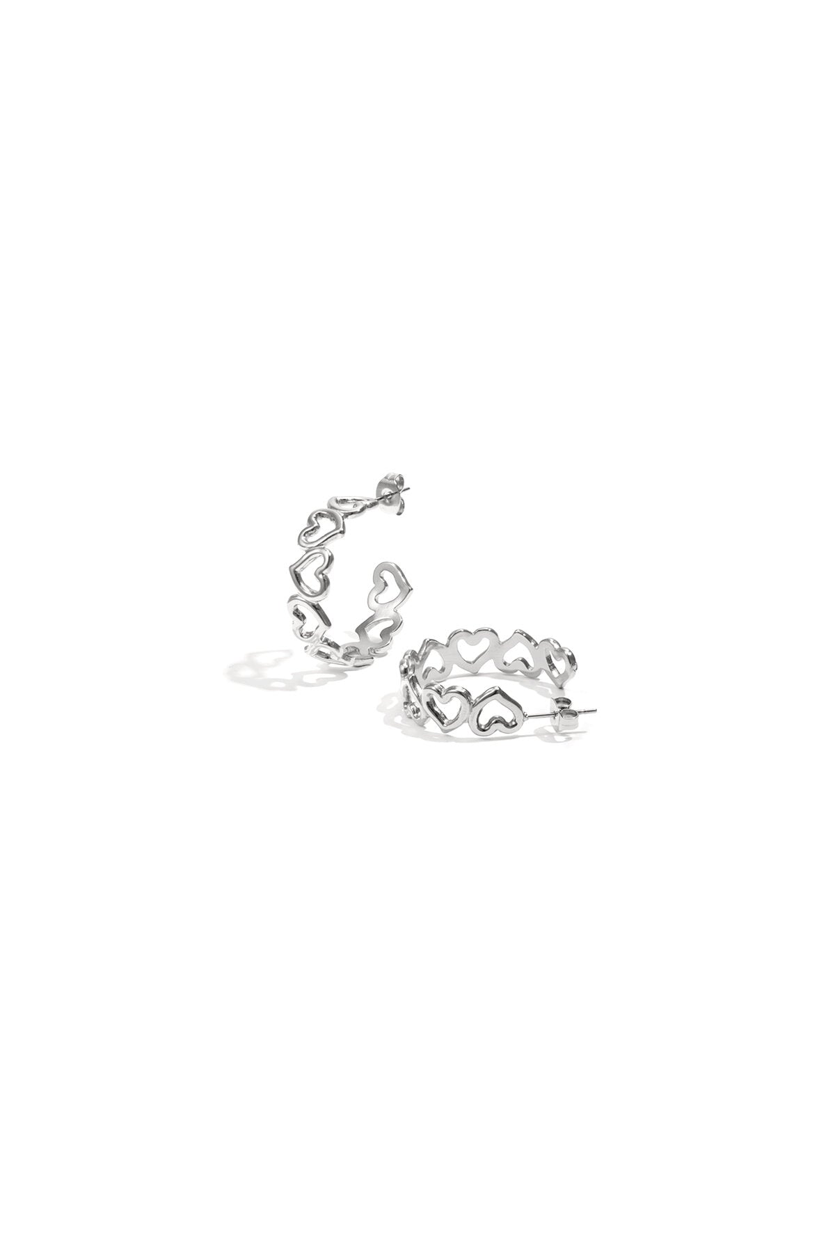 Stylish Stainless Steel Heart Hoop Earrings for Everyday Wear