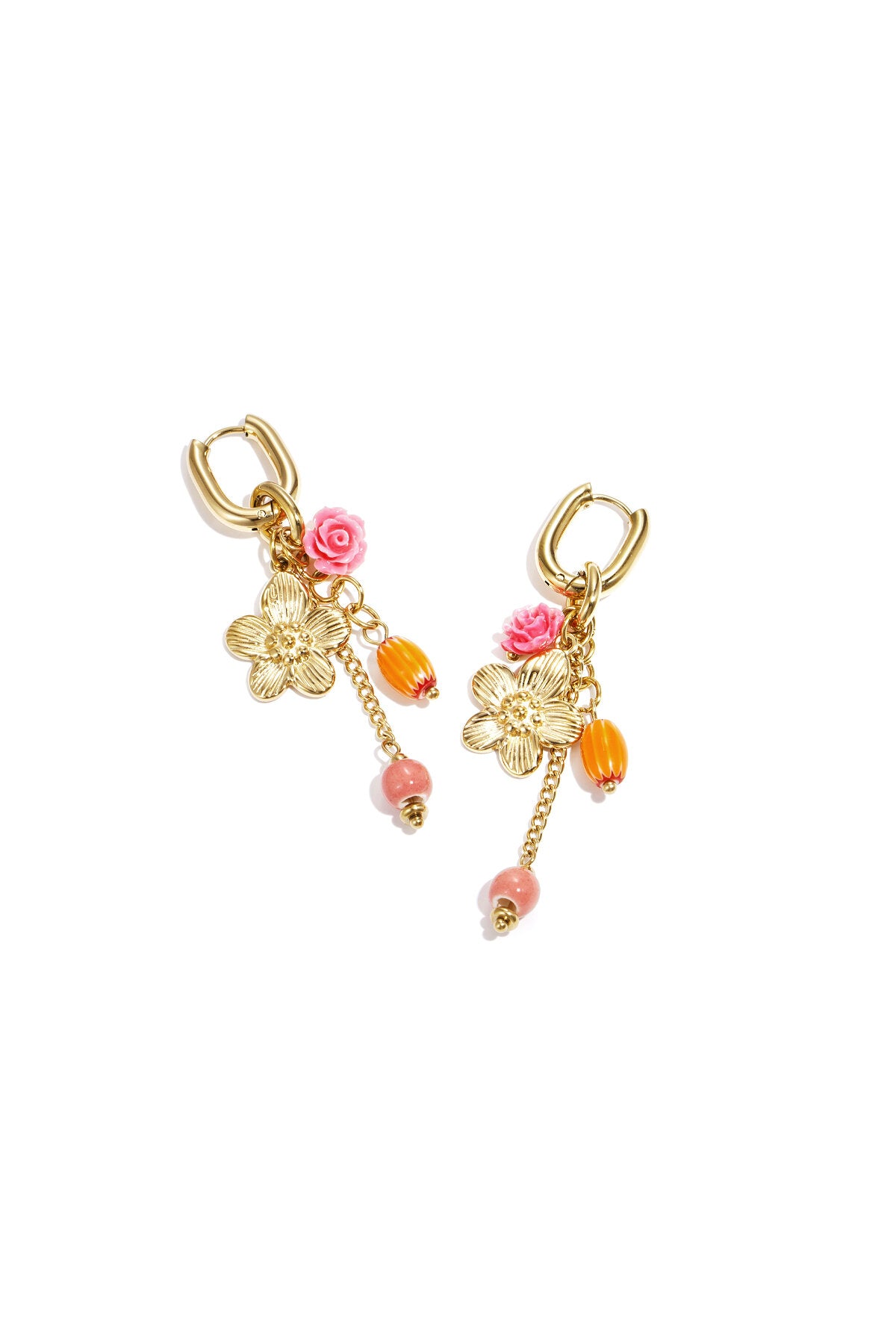 Elegant Brown & Gold Beaded Earrings for Women