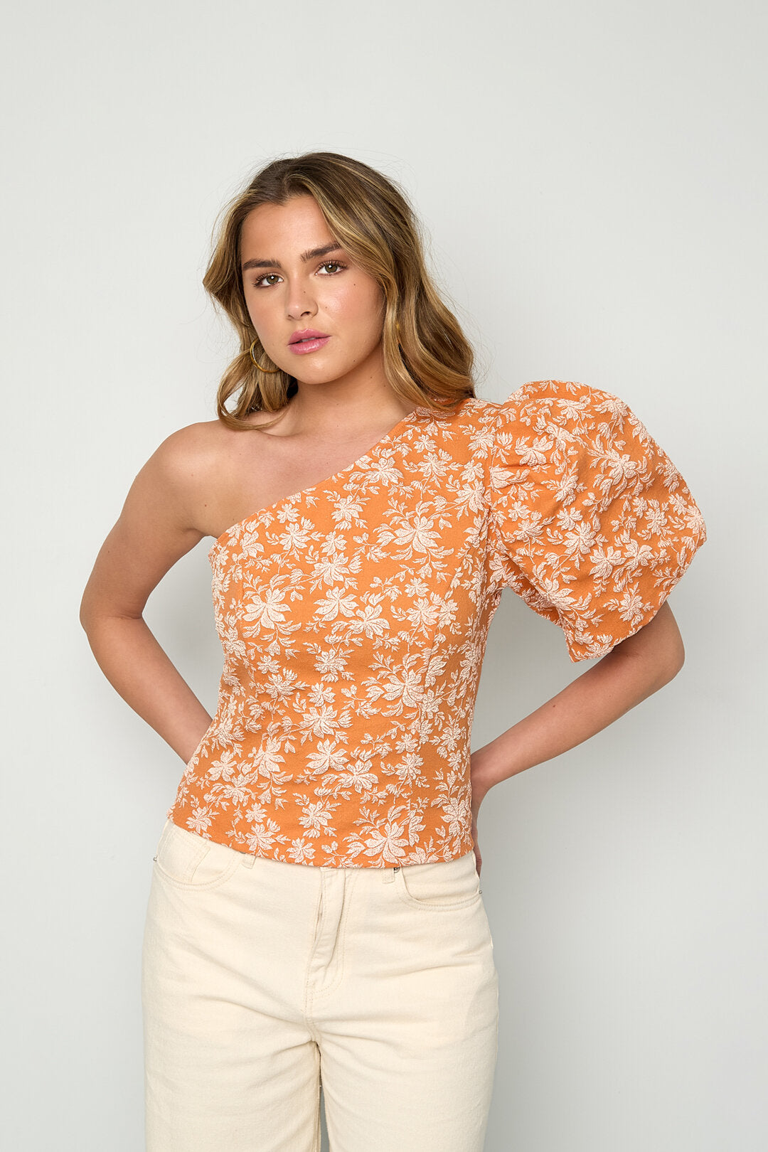 Elegant Floral Short Sleeve Top for Spring/Summer