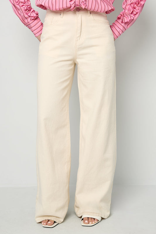 Gimme Wide Leg Cotton Denim Pants for Spring/Summer