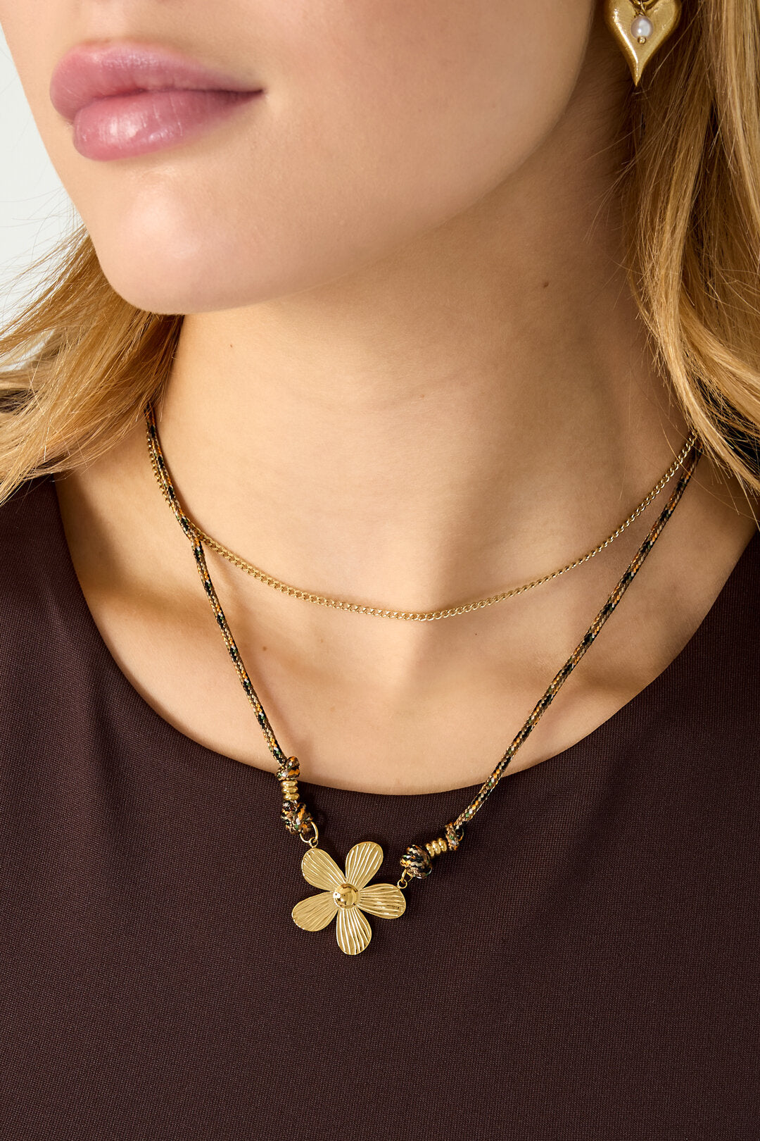 Elegant Coffee Brown Flower Pendant for Fall