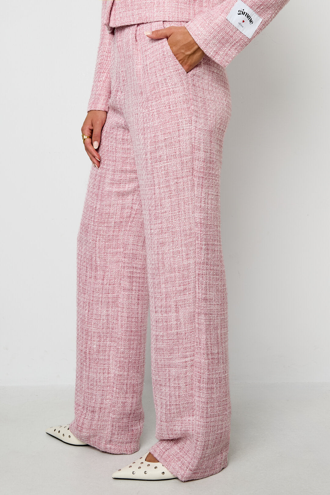 Elegant Checkered Straight Pants for Fall/Winter