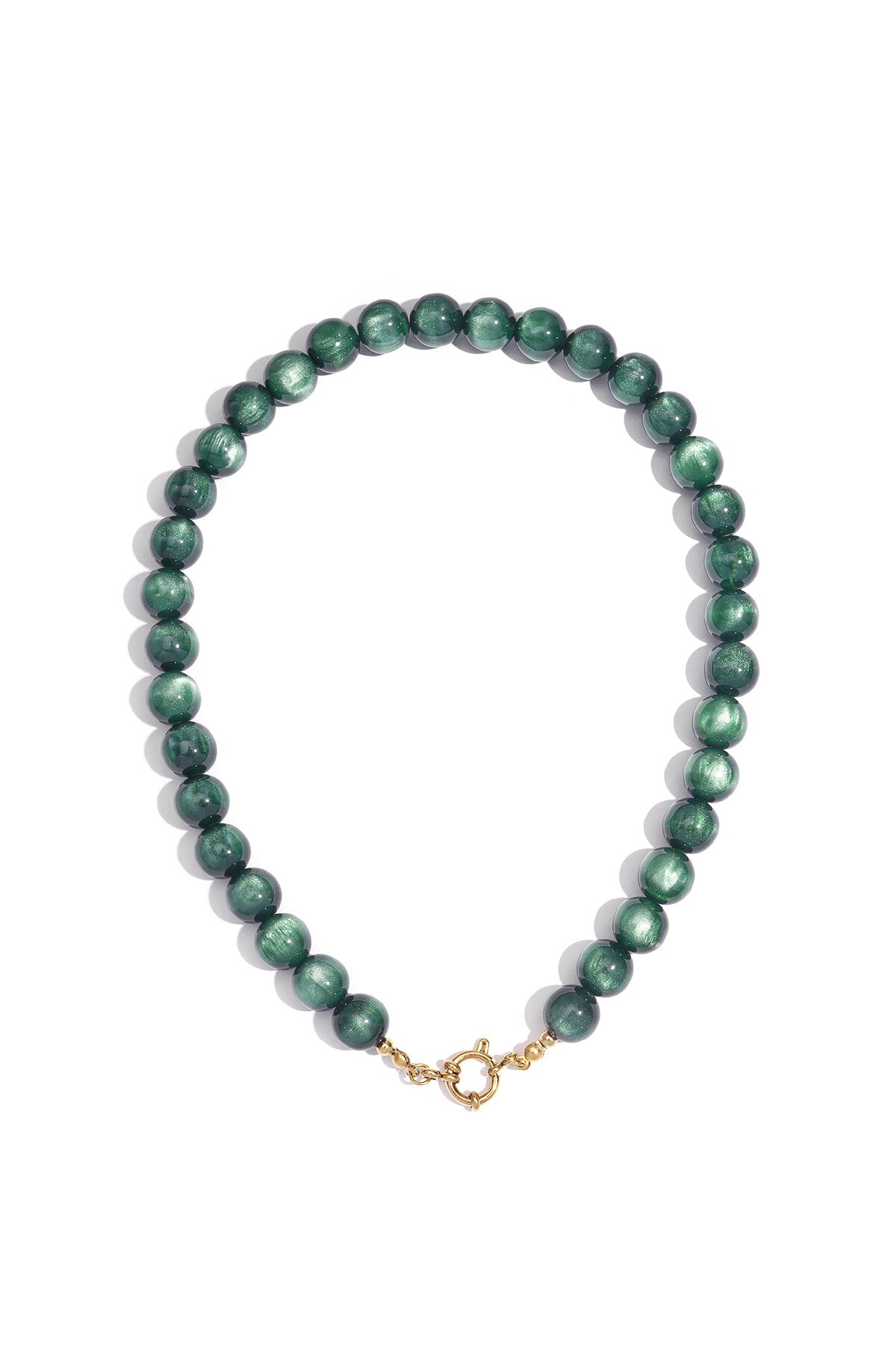 Chic Resin & Stainless Steel Beaded Necklace