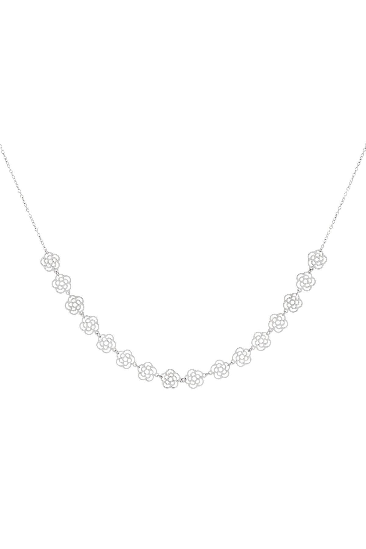 Elegant Flower Chain Necklace for Women - 14K Gold Plated