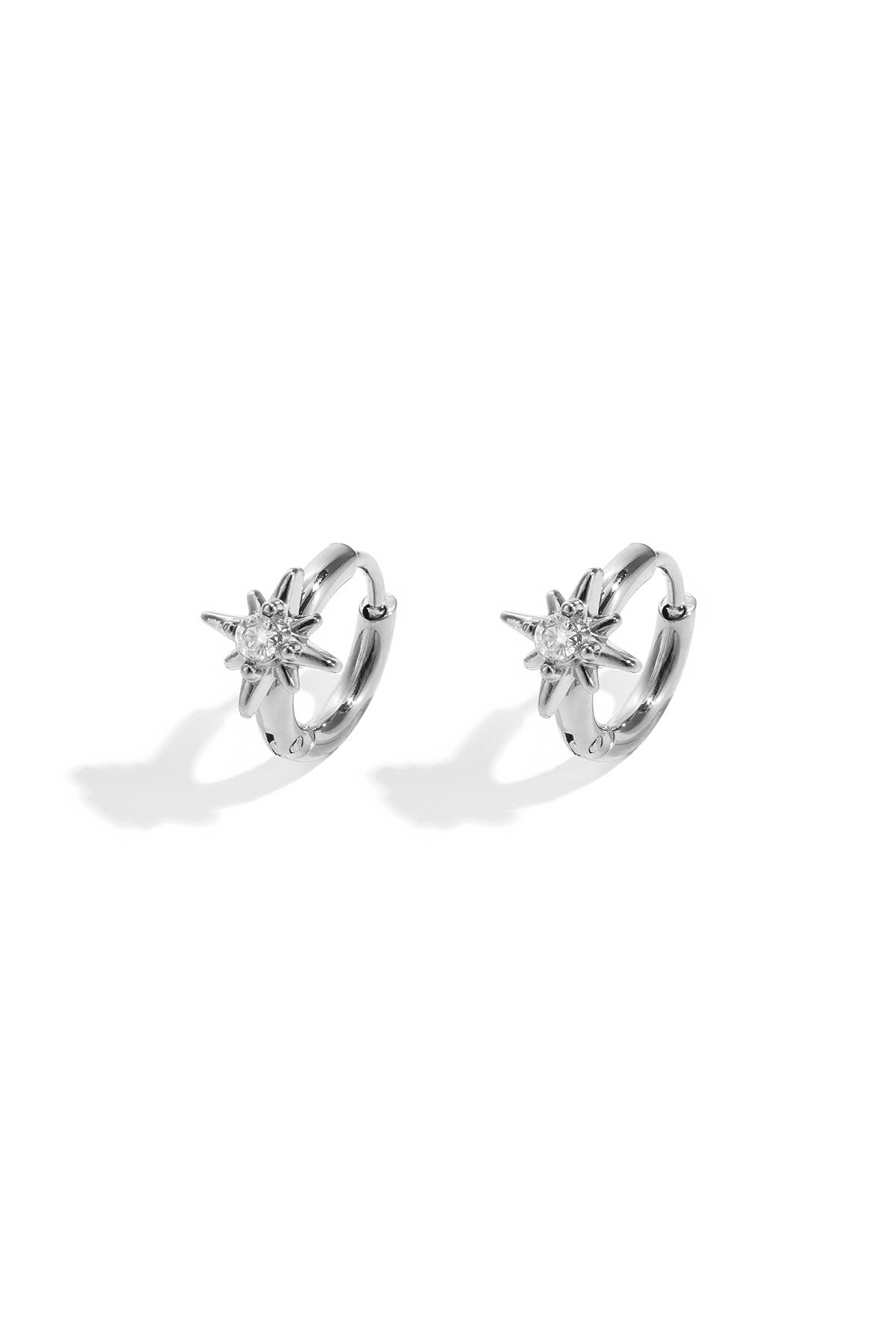 Stylish Star Hoop Earrings for Women - Silver & Gold