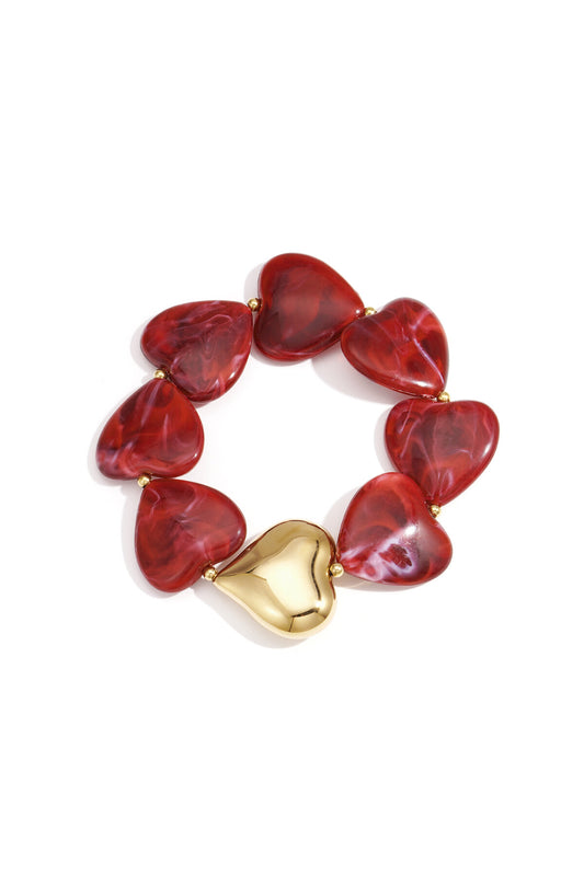 Charming Retro Heart Beaded Bracelet for Fall