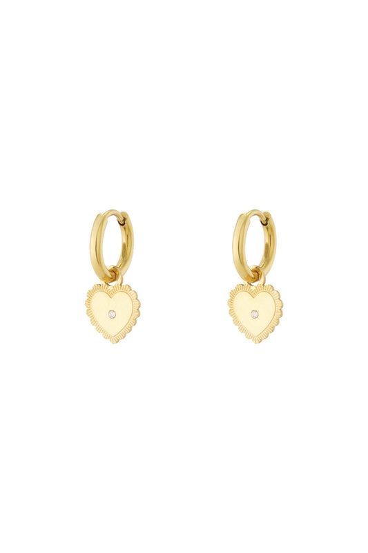 Elegant Rhinestone Heart Drop Earrings for Women