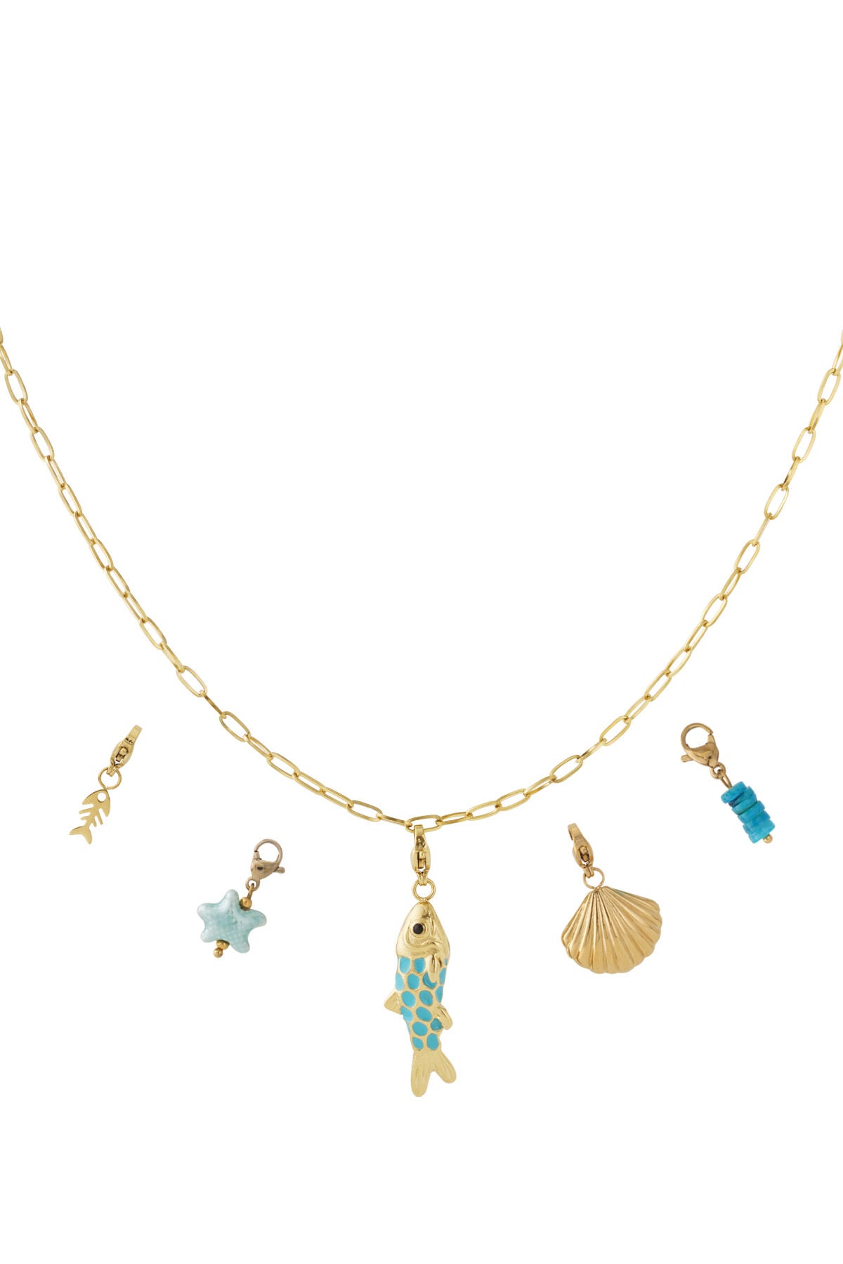 Elegant 14K Gold Plated Shell Pendant Necklace