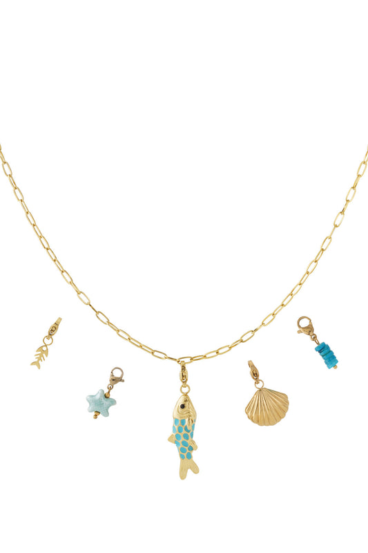 Elegant 14K Gold Plated Shell Pendant Necklace