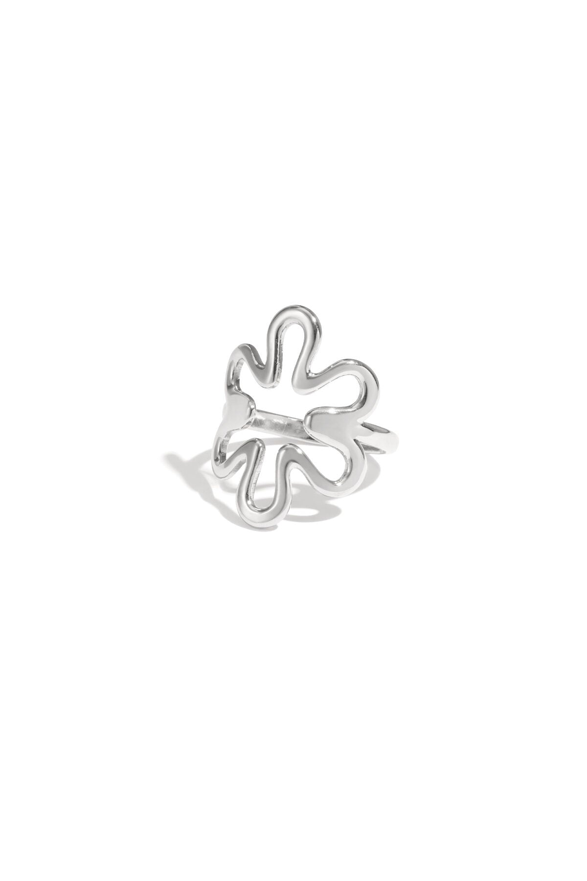 Elegant Adjustable Flower Ring - Silver & Gold