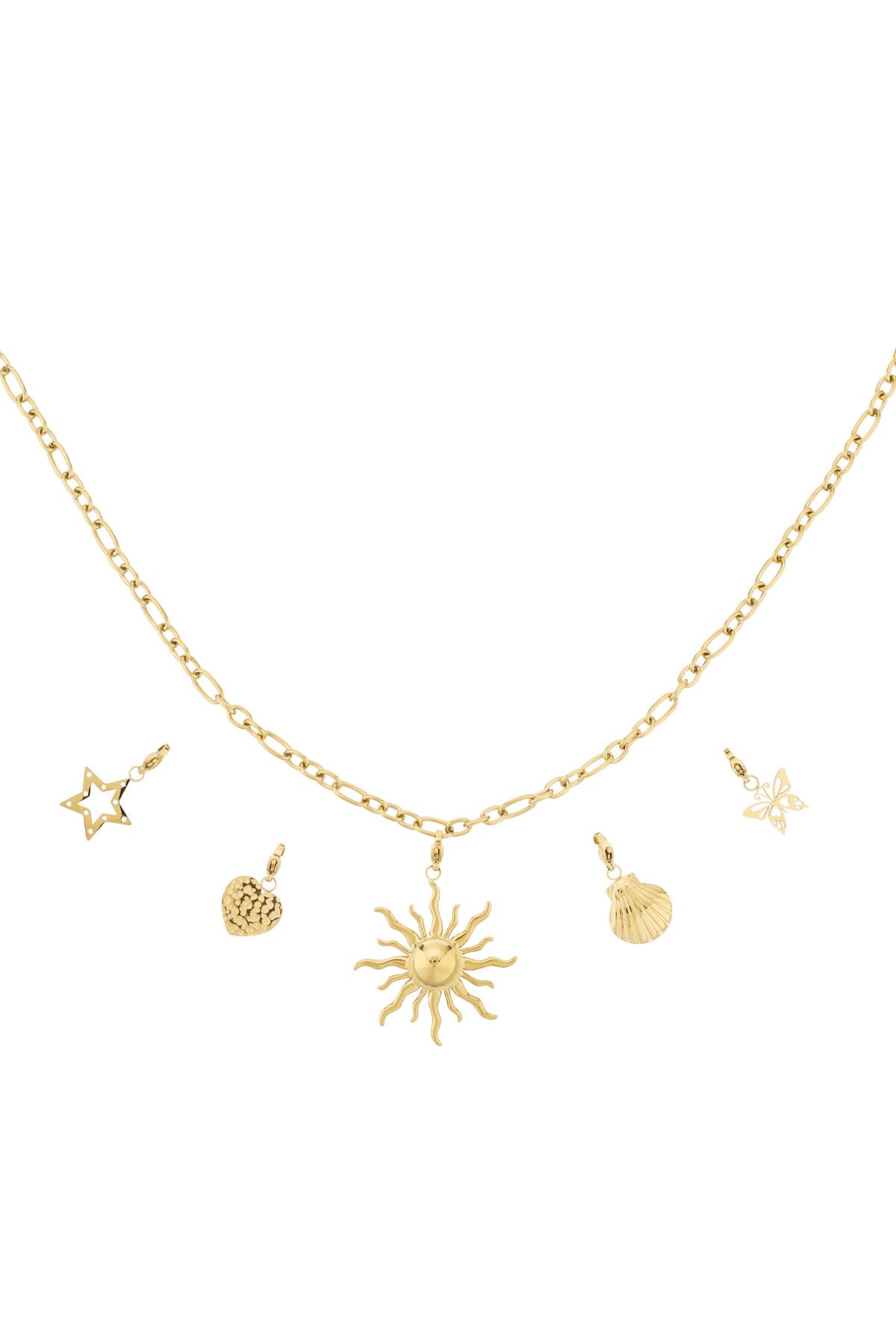 Elegant 14K Gold Plated Heart Pendant Necklace
