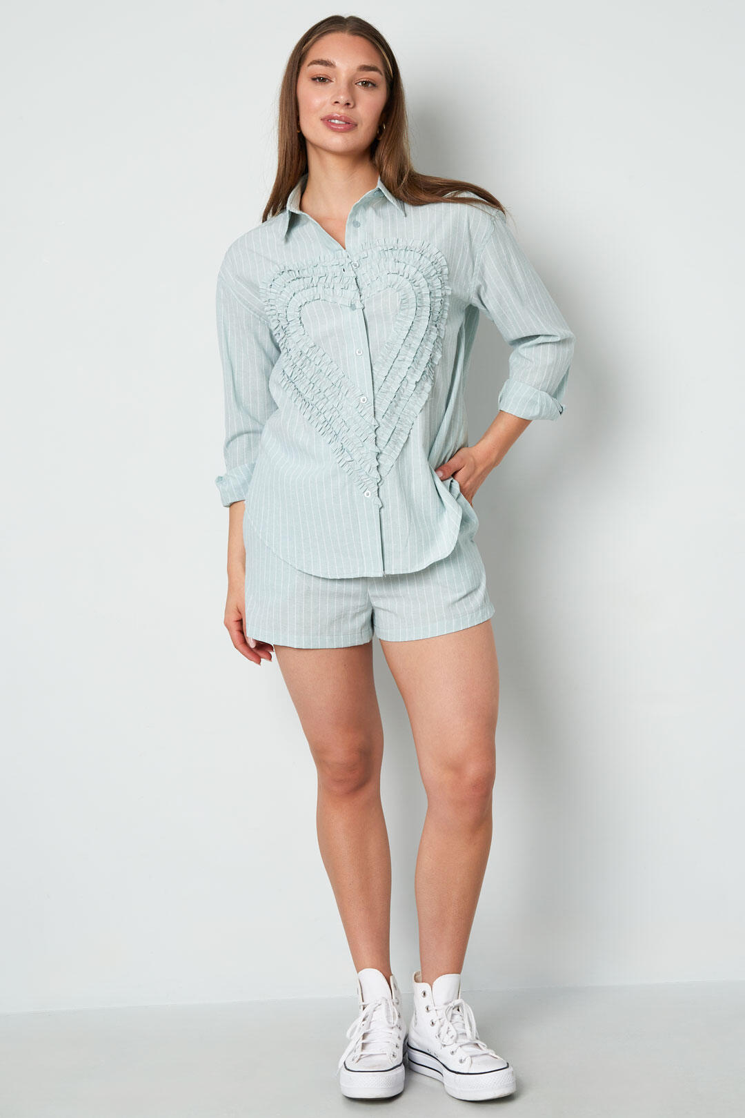 Elegant Cotton Striped Blouse for Spring/Summer