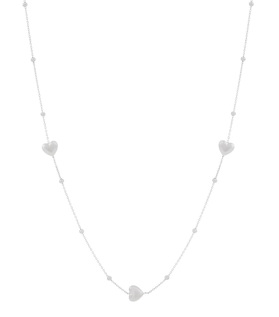 Elegant 70cm+ Heart Long Necklace, Silver & Gold