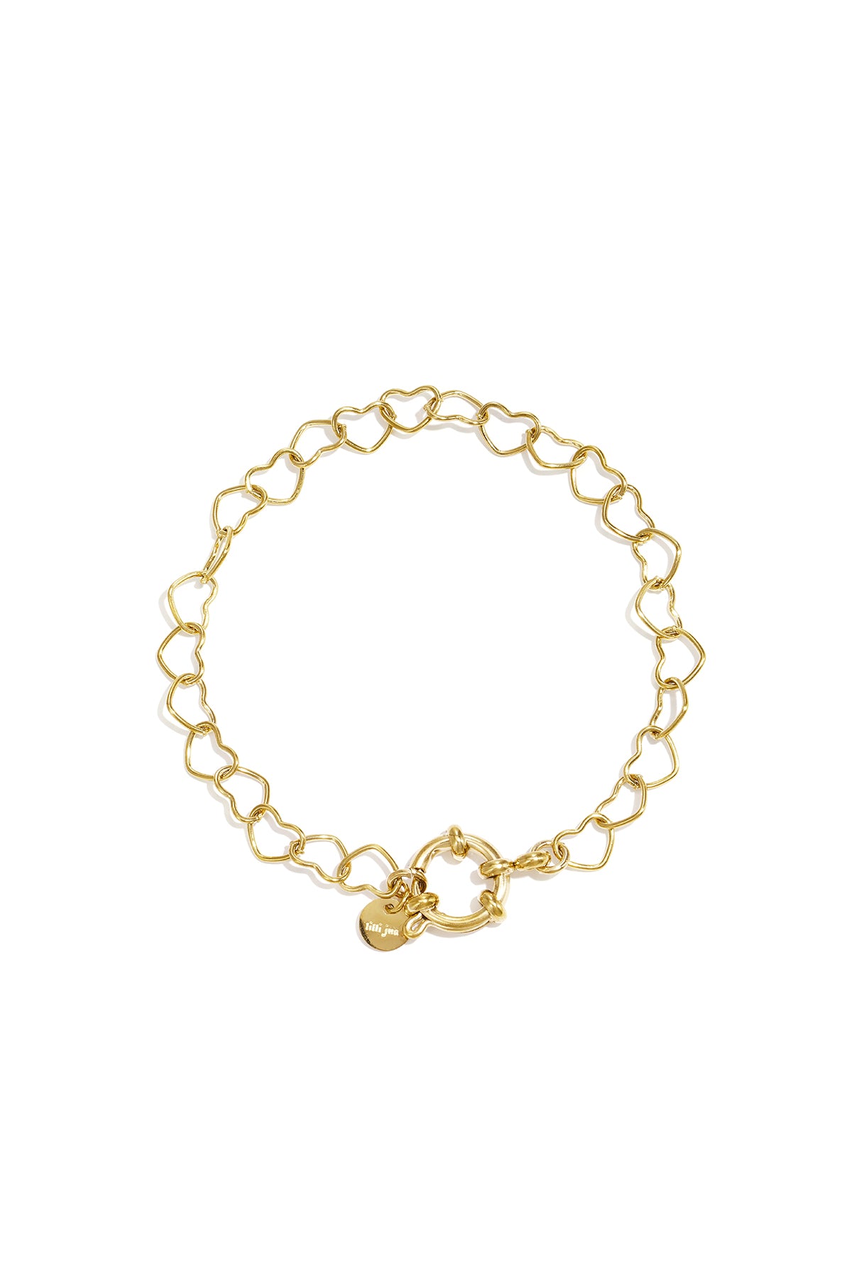 Armband met frontsluiting en hartvormige schakels
