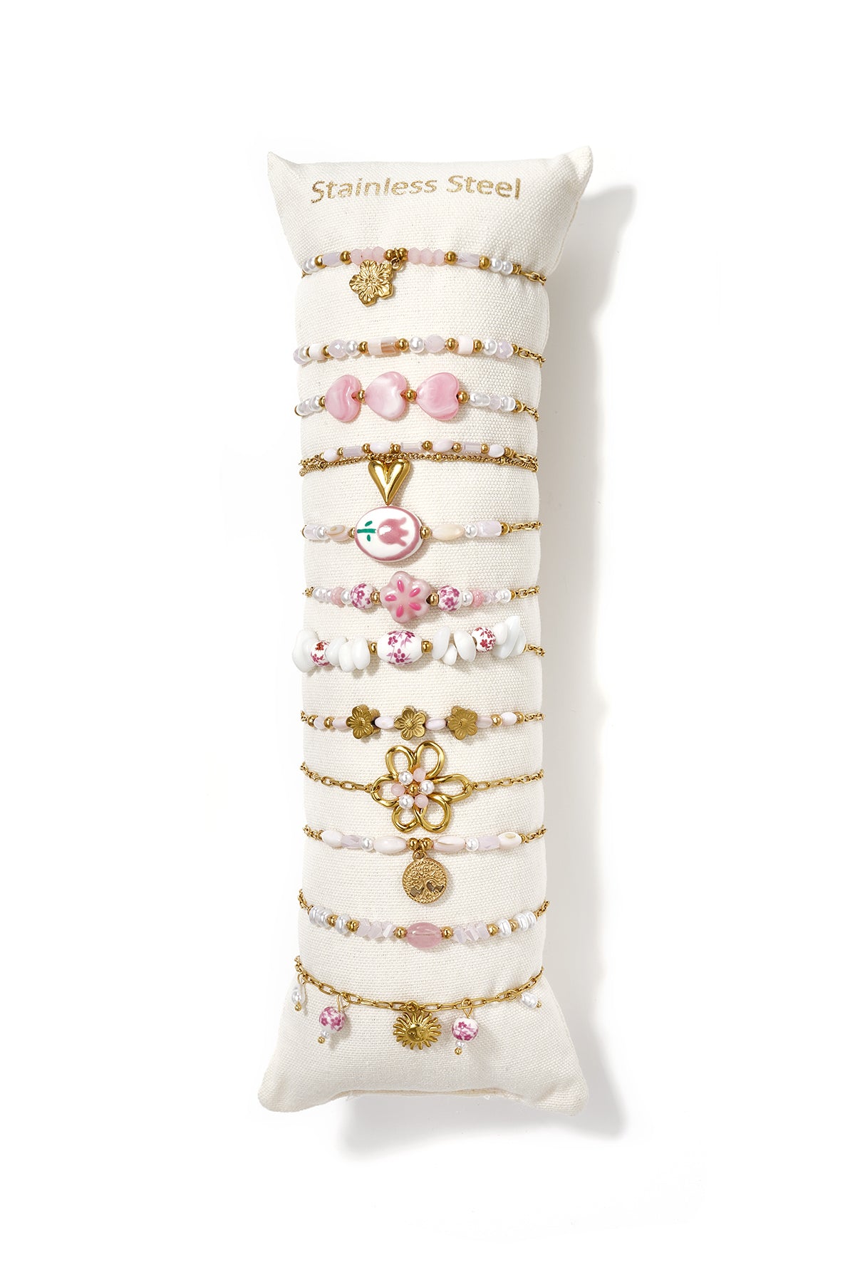 Elegant Ceramic & Crystal Bracelet Set for Spring/Summer